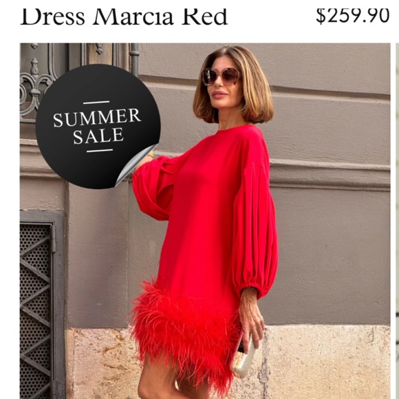 Marielle Unique Red Holiday Party Dress, Medium, NWT - Picture 1 of 16